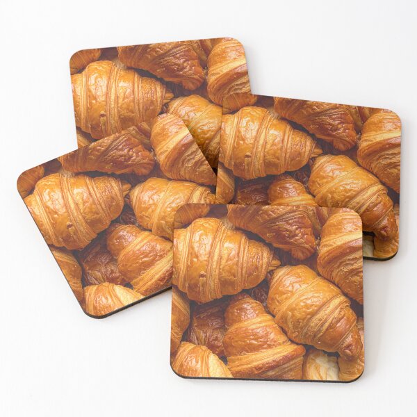 Item preview, Sweet fresh croissants pile close-up designed and sold by AnnaHolyph.