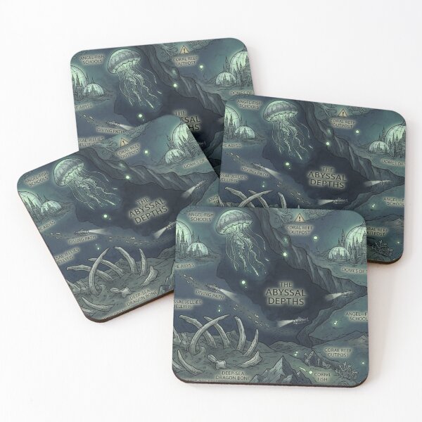 Item preview, The Abyssal Depths - Vintage Underwater Fantasy Map Pattern designed and sold by InnerwayStudio.
