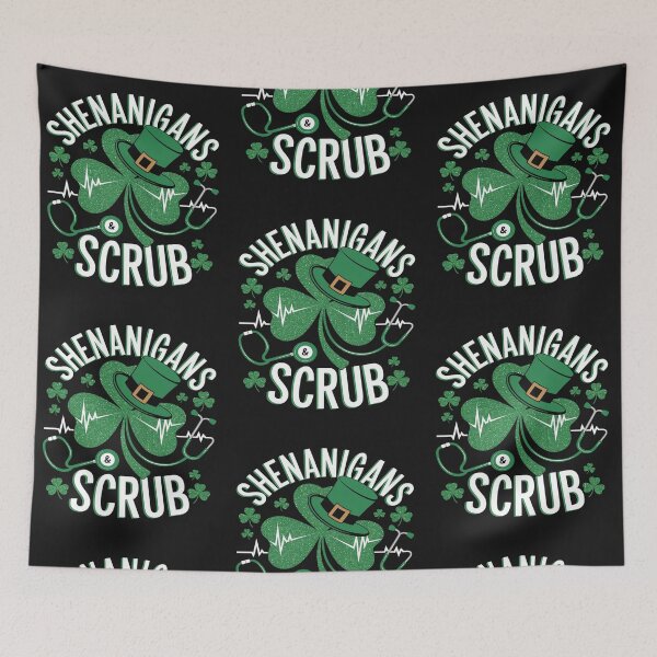 Item preview, Shenanigans Scrubs Shamrocks Nurse St Patrick's Day designed and sold by Soleaani.