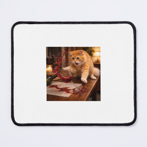Item preview, Clumsy Cat Wine Spill Chaos designed and sold by LovelyCatGalaxy.
