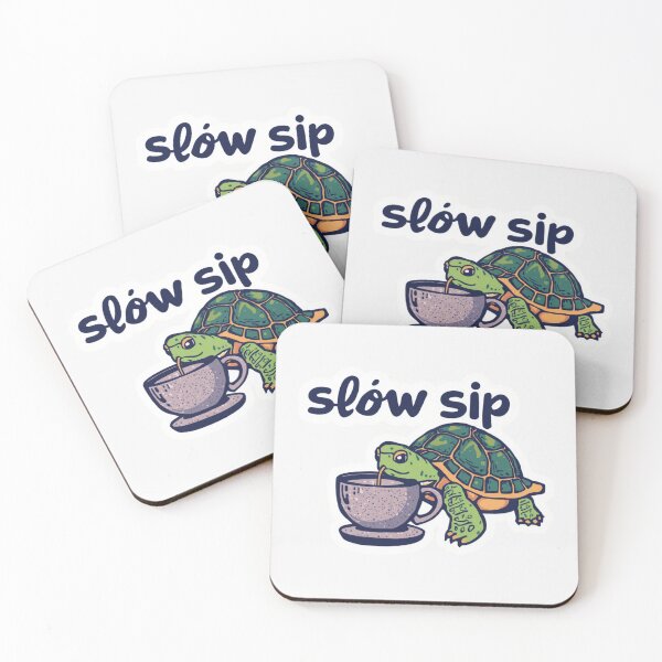 Item preview, Slow Sip  Turtle Sticker-Cute Coffee Lover Aesthetic, Cozy animal Art designed and sold by Studio 31.
