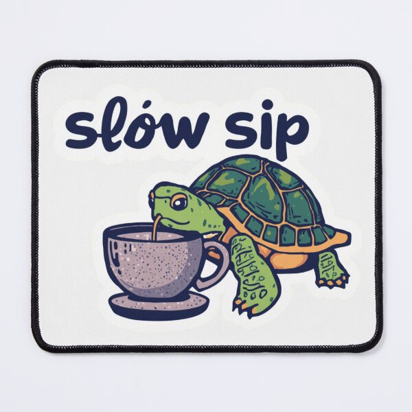 Item preview, Slow Sip  Turtle Sticker-Cute Coffee Lover Aesthetic, Cozy animal Art designed and sold by Studio 31.