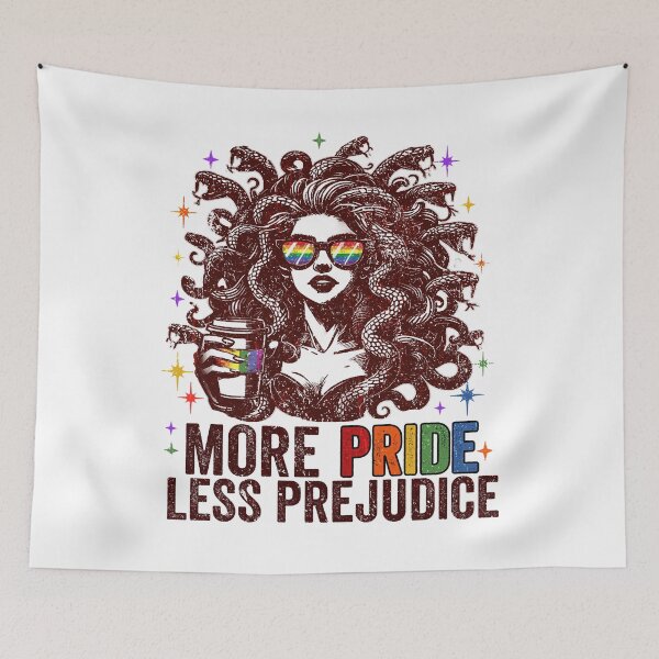 Item preview, Medusa Rainbow More Pride Less Prejudice LGBTQ+ Equality designed and sold by Ortigzitoun.