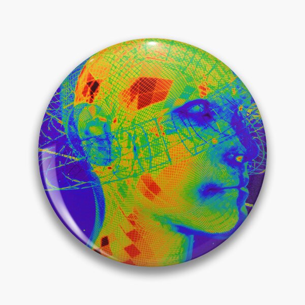 Item preview, hermal Glitch Cyberhead Surreal Art designed and sold by Rezlezz.