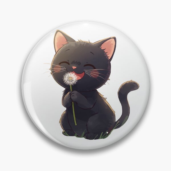 Item preview, Black cat with a dandelion puff designed and sold by uunaa.