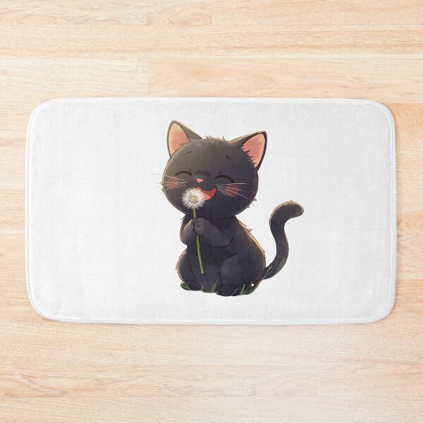 Item preview, Black cat with a dandelion puff designed and sold by uunaa.