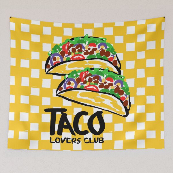 Item preview, Taco Lovers Club Yellow Checkered Vintage Illustration designed and sold by MaiZephyr.