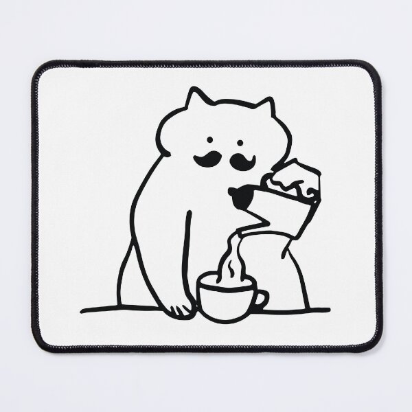 Item preview, Cute Cat Making Coffee Minimal Line Art designed and sold by Dev425.