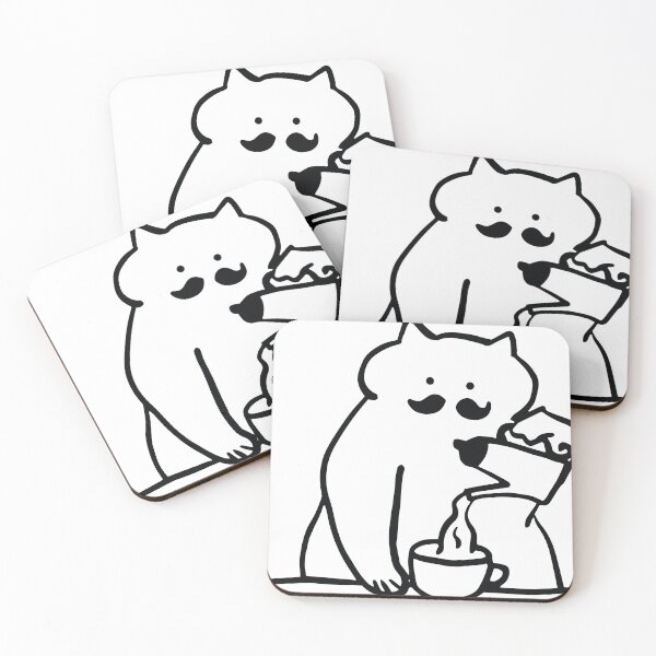 Item preview, Cute Cat Making Coffee Minimal Line Art designed and sold by Dev425.