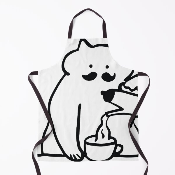 Item preview, Cute Cat Making Coffee Minimal Line Art designed and sold by Dev425.