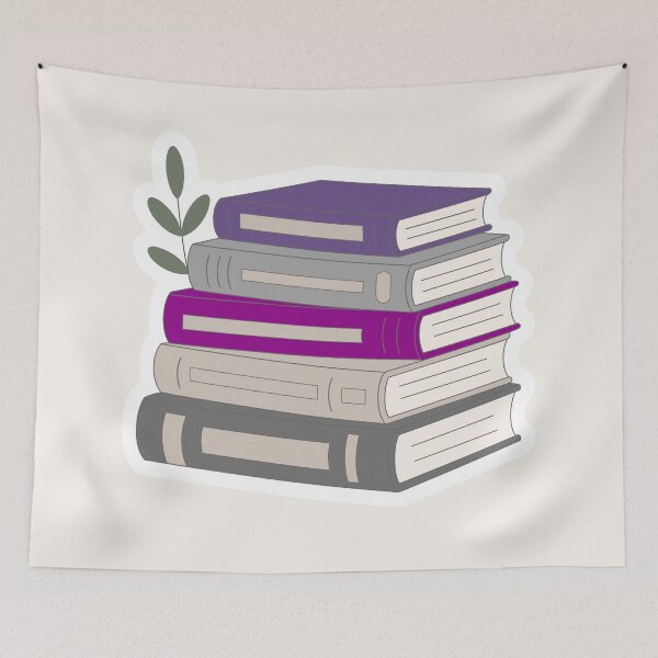 Item preview, Asexual Pride Book Stack Sticker designed and sold by TrendMorphic.