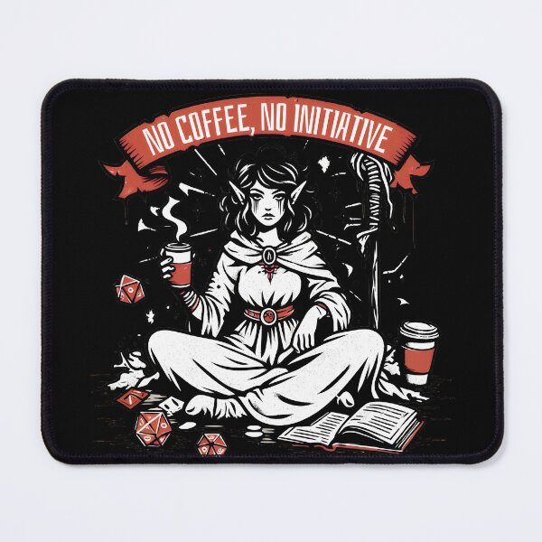 Item preview, No coffee, no initiative, dnd coffee designed and sold by Boardgameo.