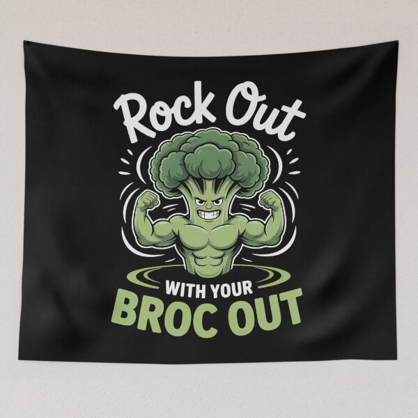 Item preview, Rock Out With Your Broc Out Broccoli Vegan Vegetarian designed and sold by TyraYoung.