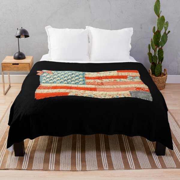Item preview, 250 America 2026 July 4 American Flag Quilt Patchwork designed and sold by schoolofbullies.