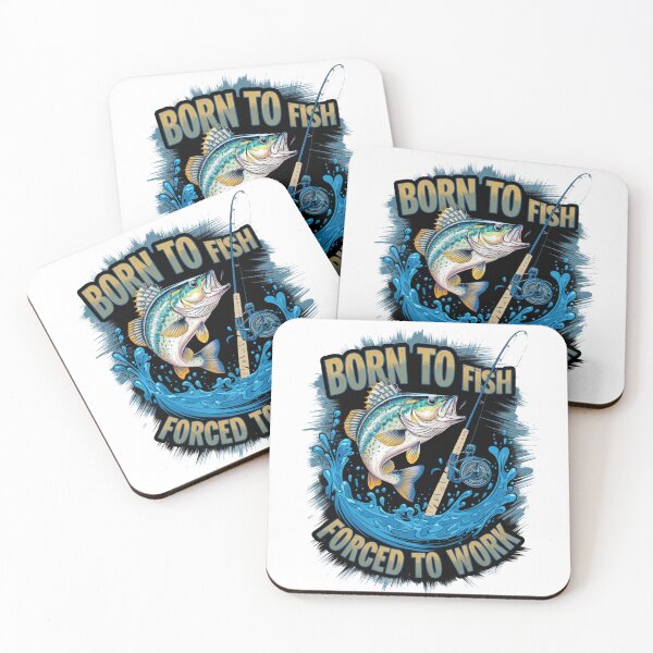 Item preview, Born To Fish Forced To Work - Bass Fishing Art - Funny Fisherman Gift designed and sold by JLMWorks.