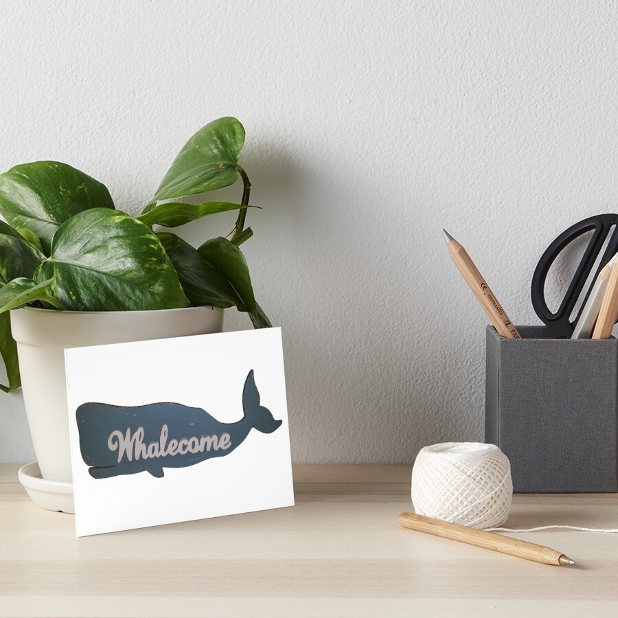 Welcome Whale Art Board Print