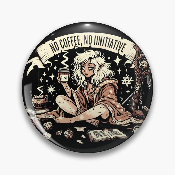 Item preview, No coffee, no initiative, dnd coffee designed and sold by Boardgameo.