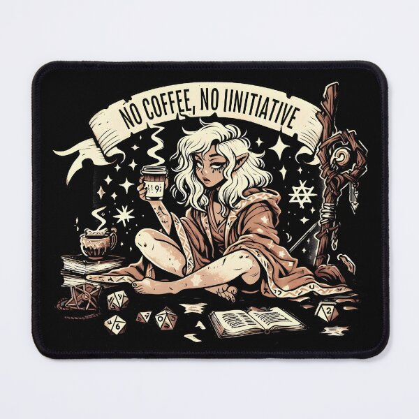 Item preview, No coffee, no initiative, dnd coffee designed and sold by Boardgameo.