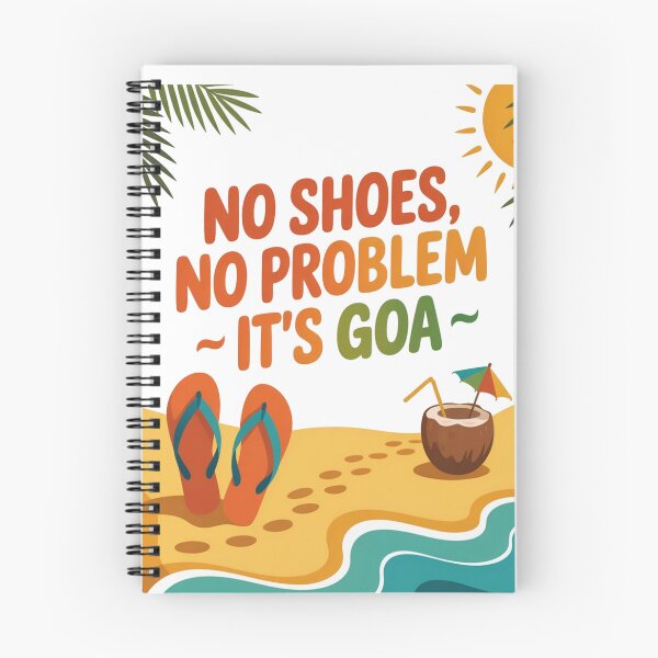 Item preview, No Shoes No Problem It’s Goa – Funny Beach Vacation India Typography Design | Tropical Travel Vibes designed and sold by Globalcitytees.