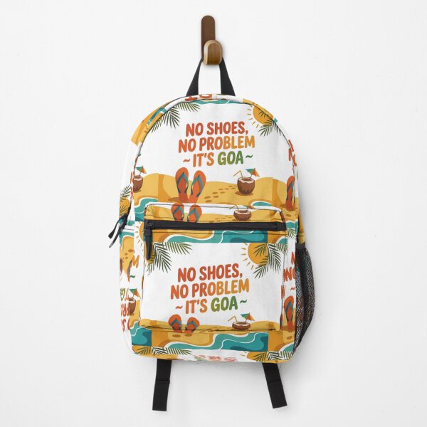 Item preview, No Shoes No Problem It’s Goa – Funny Beach Vacation India Typography Design | Tropical Travel Vibes designed and sold by Globalcitytees.