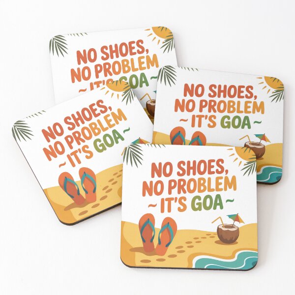 Item preview, No Shoes No Problem It’s Goa – Funny Beach Vacation India Typography Design | Tropical Travel Vibes designed and sold by Globalcitytees.