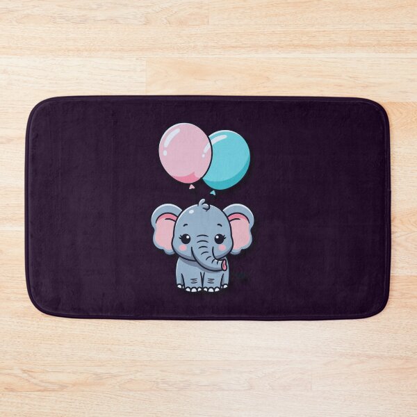 Item preview, Cute Kawaii Baby Elephant with Pink and Blue Balloons designed and sold by Golden_Pixel_Paper.