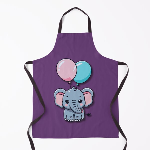 Item preview, Cute Kawaii Baby Elephant with Pink and Blue Balloons designed and sold by Golden_Pixel_Paper.