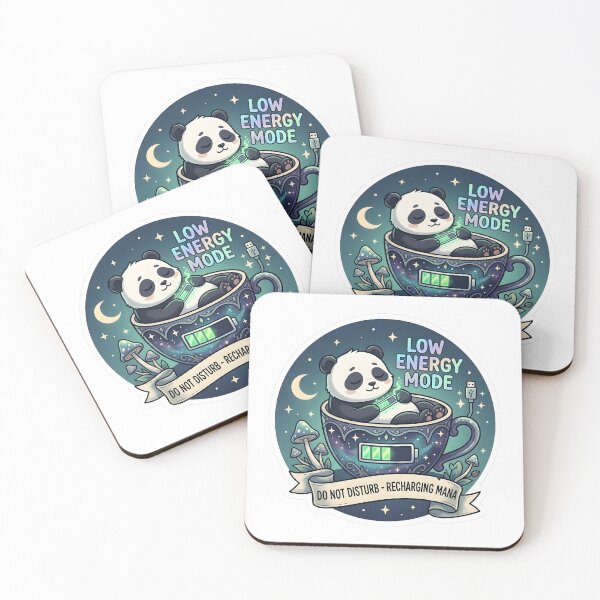 Item preview, Funny Low Energy Mode Panda Recharging Mana Sticker designed and sold by TheLazyVibe.