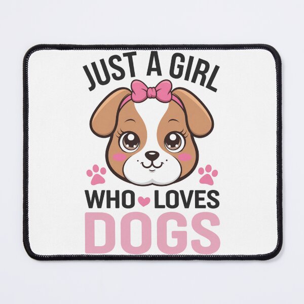 Item preview, Just a Girl Who Loves Dogs - Kawaii Puppy Pink Bow - Cute Dog Lover Graphic designed and sold by JLMWorks.