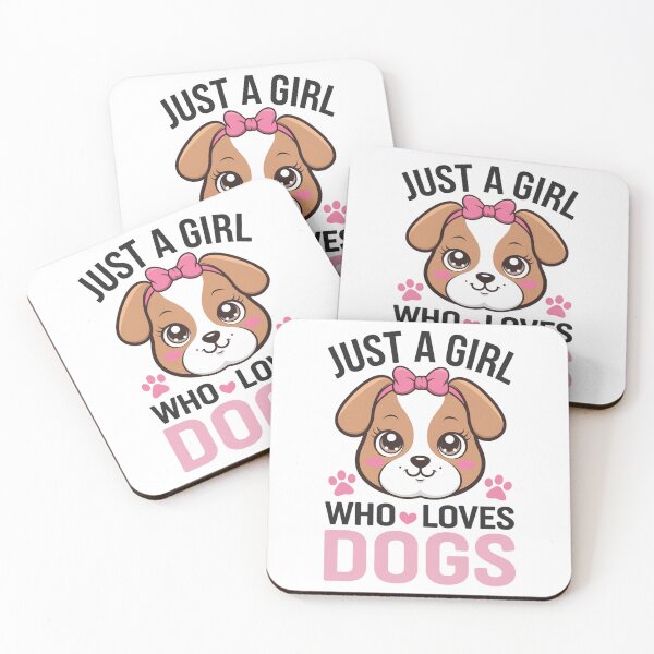 Item preview, Just a Girl Who Loves Dogs - Kawaii Puppy Pink Bow - Cute Dog Lover Graphic designed and sold by JLMWorks.