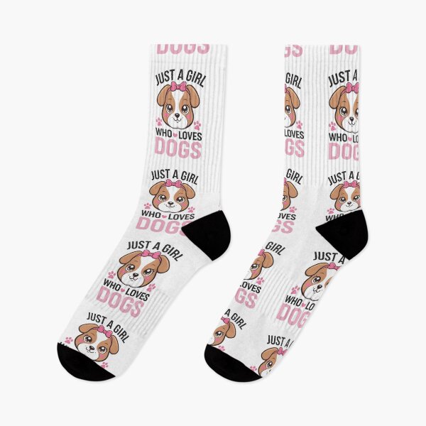 Item preview, Just a Girl Who Loves Dogs - Kawaii Puppy Pink Bow - Cute Dog Lover Graphic designed and sold by JLMWorks.