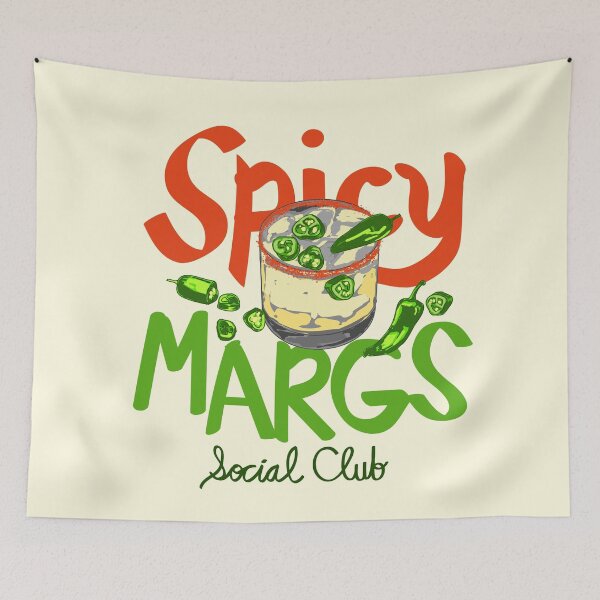 Item preview, Spicy Margs Social Club Retro Fiesta Cocktail Illustration designed and sold by MaiZephyr.