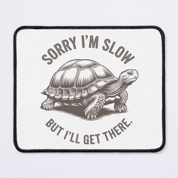 Item preview, Sorry I'm Slow But I'll Get There - Vintage Turtle Art - Retro Line Art Tortoise designed and sold by JLMWorks.