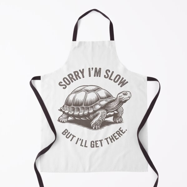 Item preview, Sorry I'm Slow But I'll Get There - Vintage Turtle Art - Retro Line Art Tortoise designed and sold by JLMWorks.