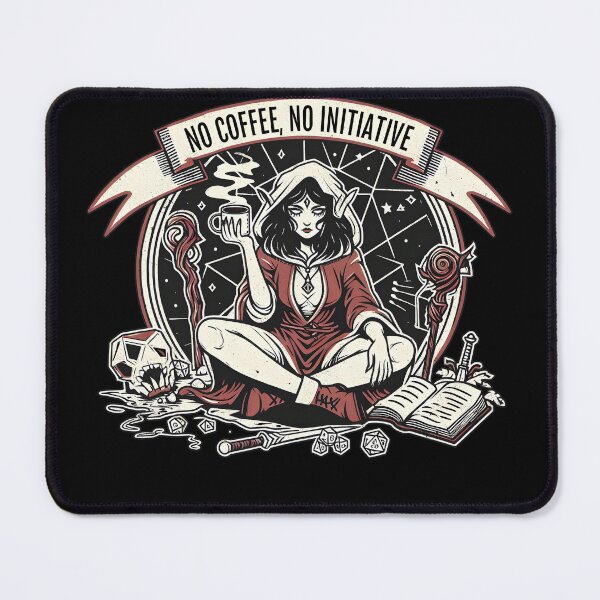 Item preview, No coffee, no initiative, dnd coffee designed and sold by Boardgameo.