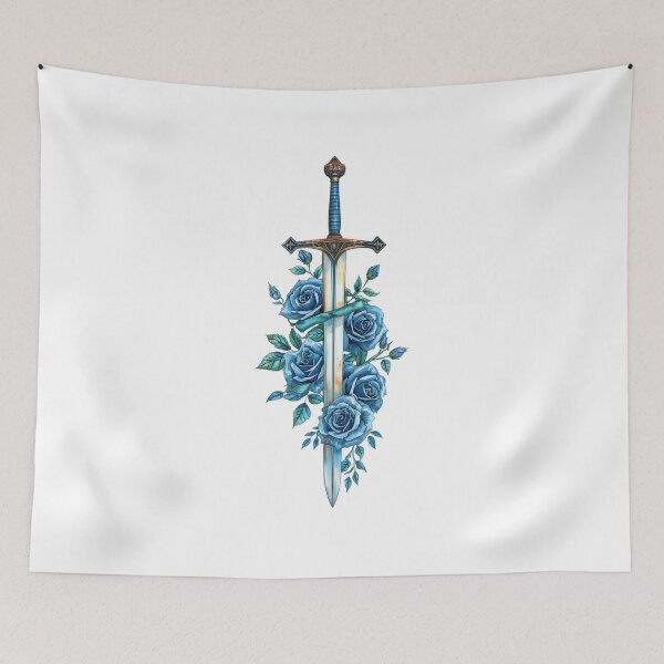 Item preview, Sword and Blue Roses designed and sold by uunaa.