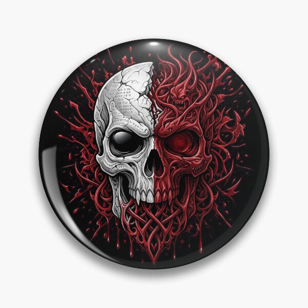 Item preview, Minimalist Red Split Skull Graphic designed and sold by MarCinu Art.