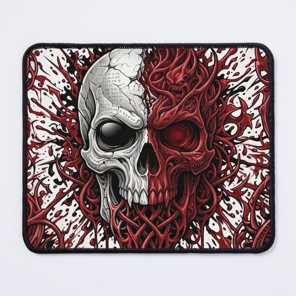 Item preview, Minimalist Red Split Skull Graphic designed and sold by MarCinu Art.