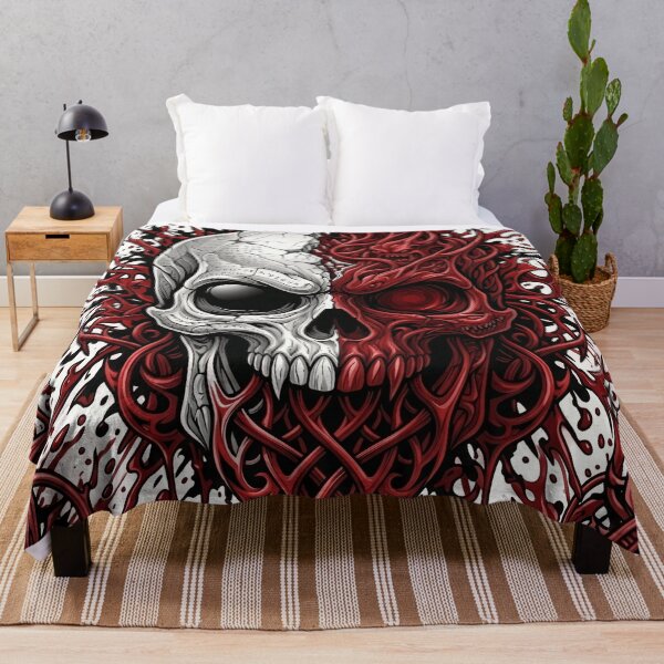 Item preview, Minimalist Red Split Skull Graphic designed and sold by MarCinu Art.