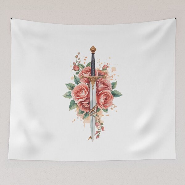 Item preview, Sword and Pink Roses designed and sold by uunaa.