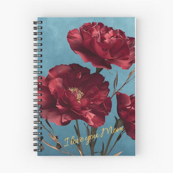 Item preview, I Love You Mom Red Carnation Design Soft Blue Background Elegant Mother's Day Gift designed and sold by daila70.