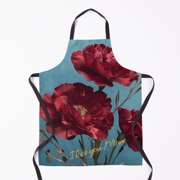 Item preview, I Love You Mom Red Carnation Design Soft Blue Background Elegant Mother's Day Gift designed and sold by daila70.