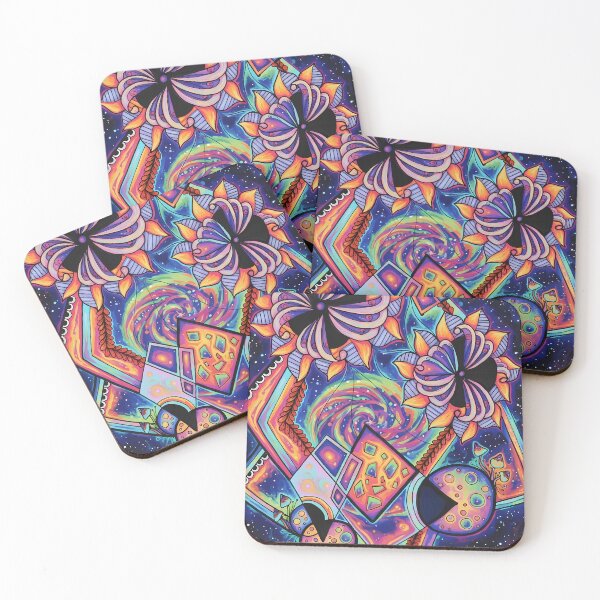 Item preview, Cosmic Neon Dream - Psychedelic Galaxy Mandala designed and sold by Tafera.