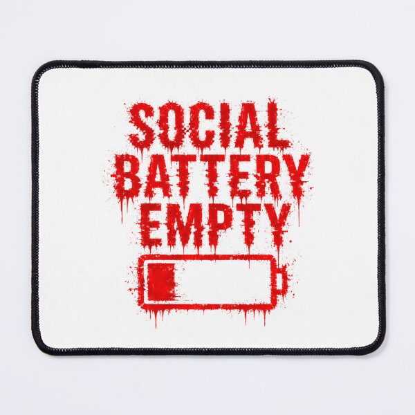 Item preview, Social Battery Empty Grunge Glitch Design – Horror Tech Style designed and sold by unglaublichGut.