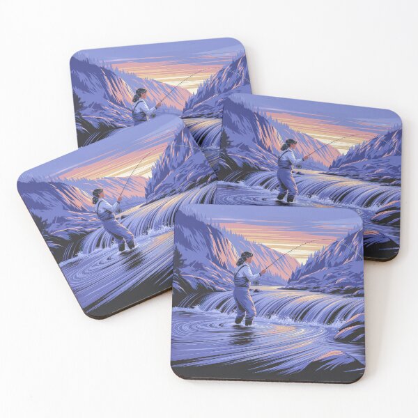 Item preview, Woman Fly Fishing On Mountain Stream designed and sold by Home Decor Art.