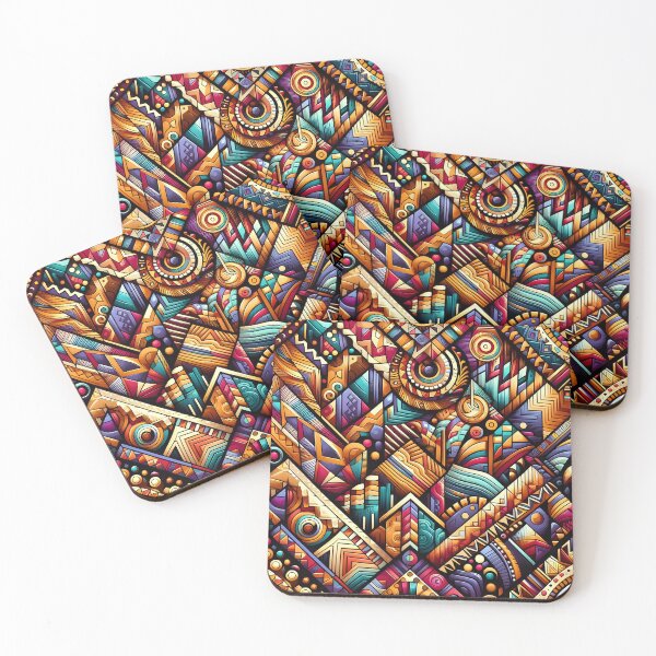 Item preview, Vibrant Geometric Abstract Tribal Pattern Art designed and sold by Apex Designs.