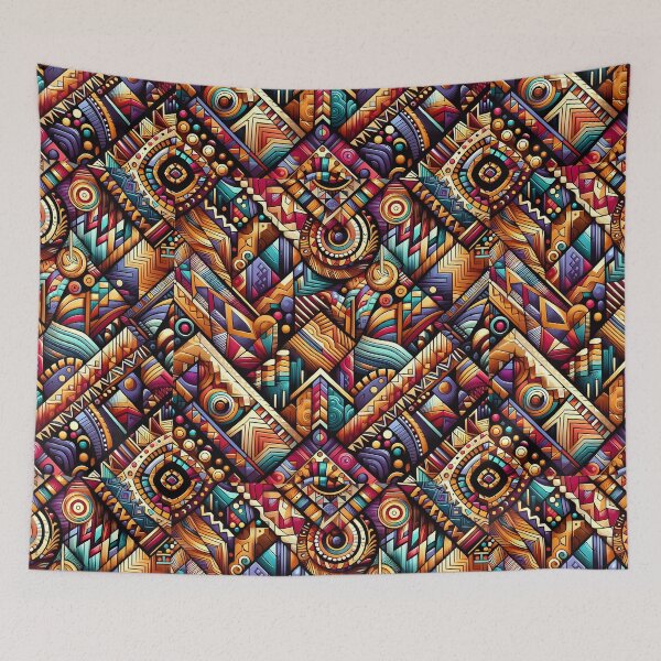 Item preview, Vibrant Geometric Abstract Tribal Pattern Art designed and sold by Apex Designs.