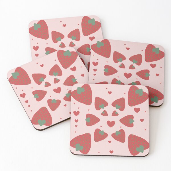Item preview, Strawberry Hearts Seamless Pattern designed and sold by RiyanaStudio.