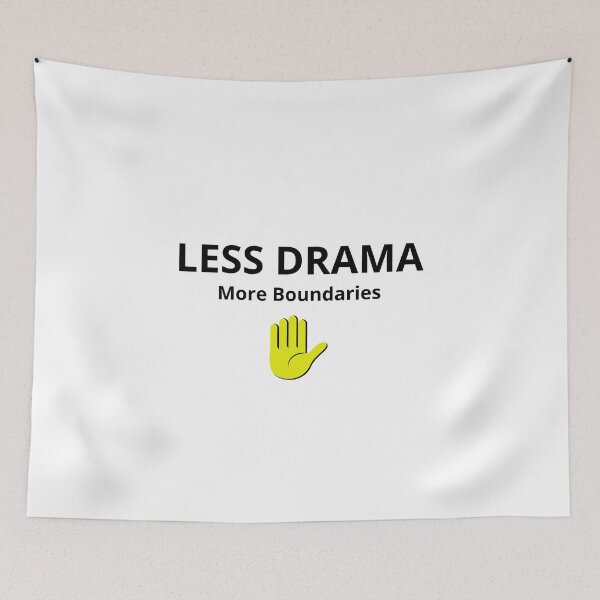Item preview, Less Drama More Boundaries – Self Care Minimalist Quote designed and sold by FreshLineArts.