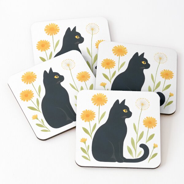 Item preview,  Black cat with a dandelion  designed and sold by uunaa.